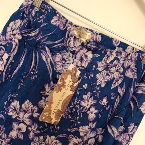 Emmy Floral blue slip skirt S NWT - Picture 10 of 11